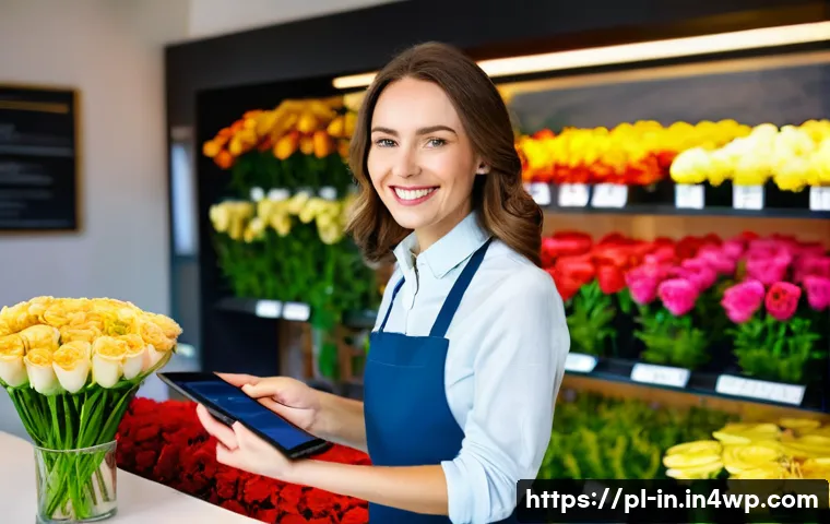 기회 포착 역량을 위한 혁신적 접근법 - **Prompt:** A vibrant, sunlit flower shop in the heart of Wrocław, Poland. A confident, smiling Poli...