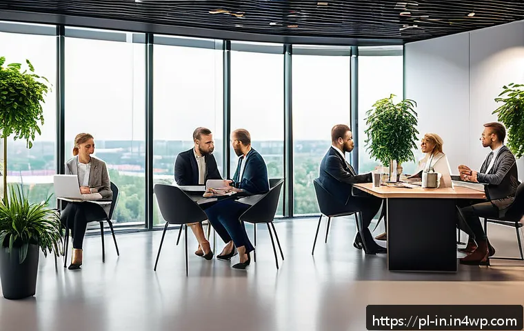 기회 포착 연구 기회 발견 방법 - A modern Polish business conference scene with diverse professionals engaging in networking and exch...